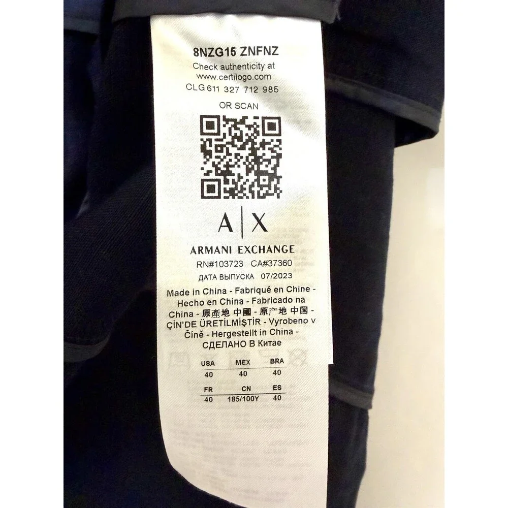A/X Armani Exchange Linen-Blend 2-Button Sport Coat - Men’s Size 40R - $220 New